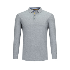 long sleeve 1/4 button opening unisex polo shirt team working uniform