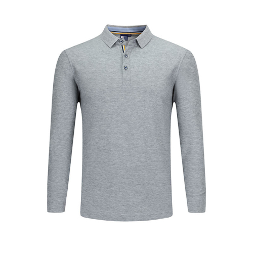 long sleeve 1/4 button opening unisex polo shirt team working uniform