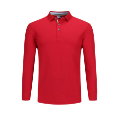 long sleeve 1/4 button opening unisex polo shirt team working uniform