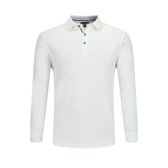 long sleeve 1/4 button opening unisex polo shirt team working uniform