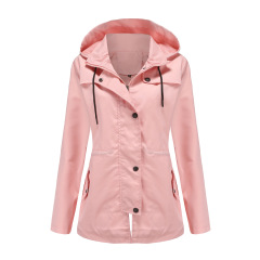 mistral long women trench coat hooded zipper autumn windbreaker jacket
