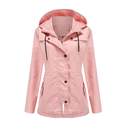 mistral long women trench coat hooded zipper autumn windbreaker jacket
