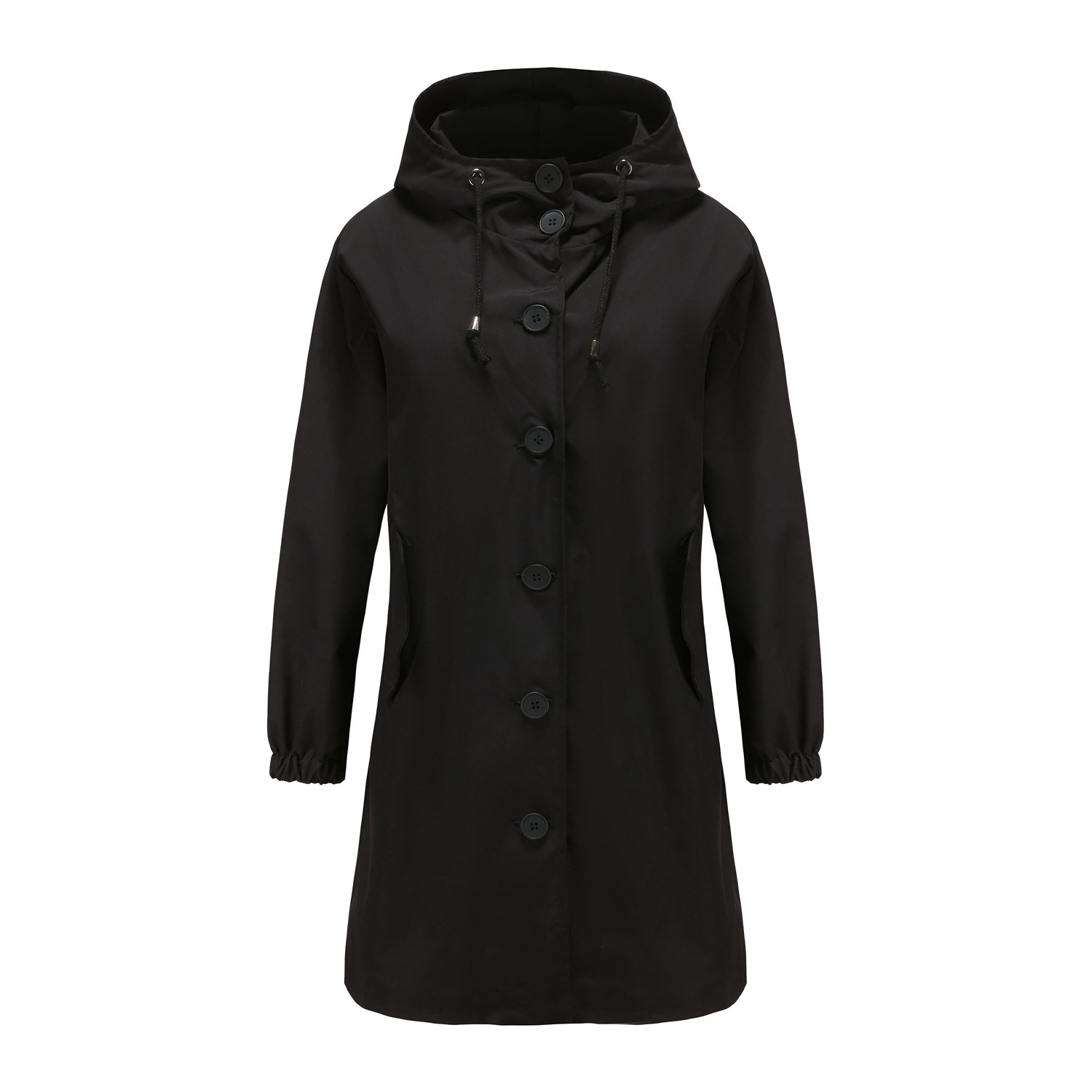 deep cover women trench coat hooded button windbreaker jacket