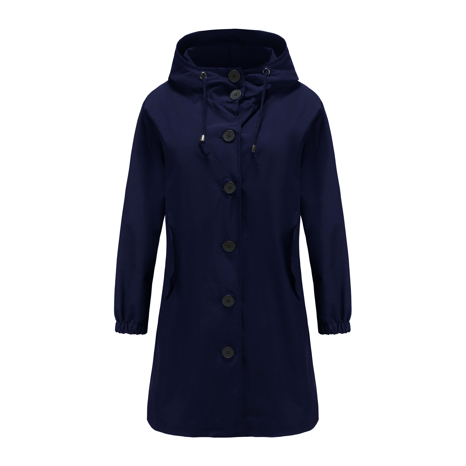 deep cover women trench coat hooded button windbreaker jacket
