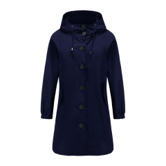 deep cover women trench coat hooded button windbreaker jacket