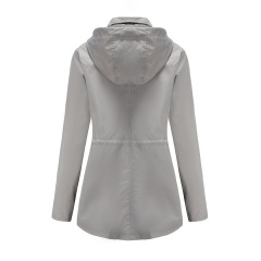 mistral long women trench coat hooded zipper autumn windbreaker jacket