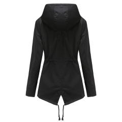 mistral long women trench coat hooded zipper autumn windbreaker jacket