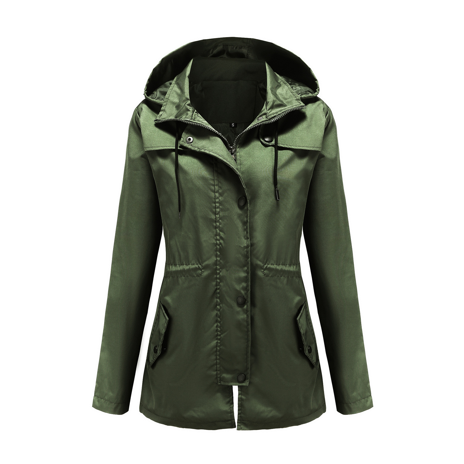 mistral long women trench coat hooded zipper autumn windbreaker jacket