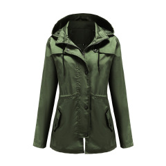 mistral long women trench coat hooded zipper autumn windbreaker jacket