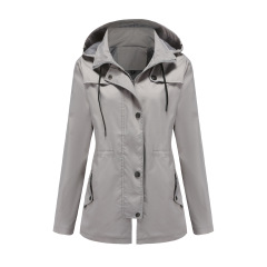 mistral long women trench coat hooded zipper autumn windbreaker jacket