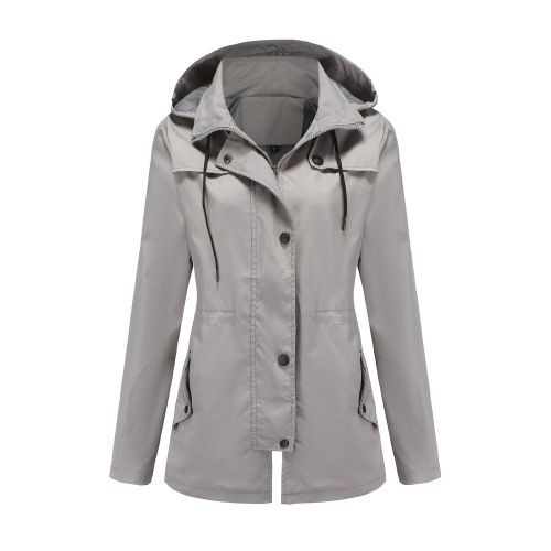 mistral long women trench coat hooded zipper autumn windbreaker jacket