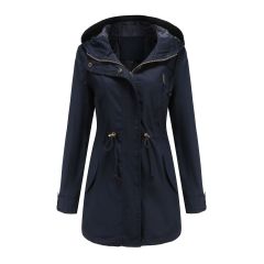 deep cover women trench coat hooded zipper windbreaker jacket