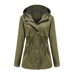 mistral long women trench coat hooded zipper autumn windbreaker jacket
