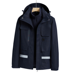 laser taped big pockets cargo jacket 2 in 1 urban outdoor coat lined with polar fleece jacket windproof ski wear