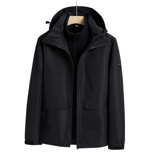 pure color 2 in 1 urban outdoor coat lined with polar fleece jacket windproof ski wear