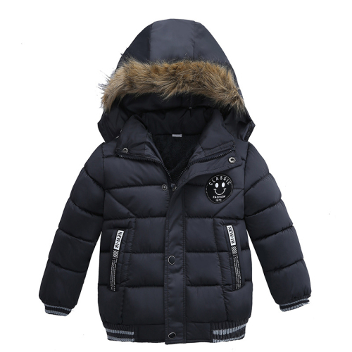 cotton padding fur lined kids winter coat faux fur hooded children puffer jacket