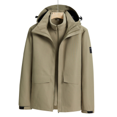 pure color 2 in 1 urban outdoor coat lined with polar fleece jacket windproof ski wear
