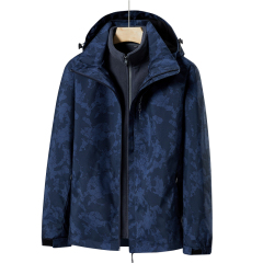 unisex full printed outdoor 2 in 1 windproof ski jacket hooded waterproof mountain jacket