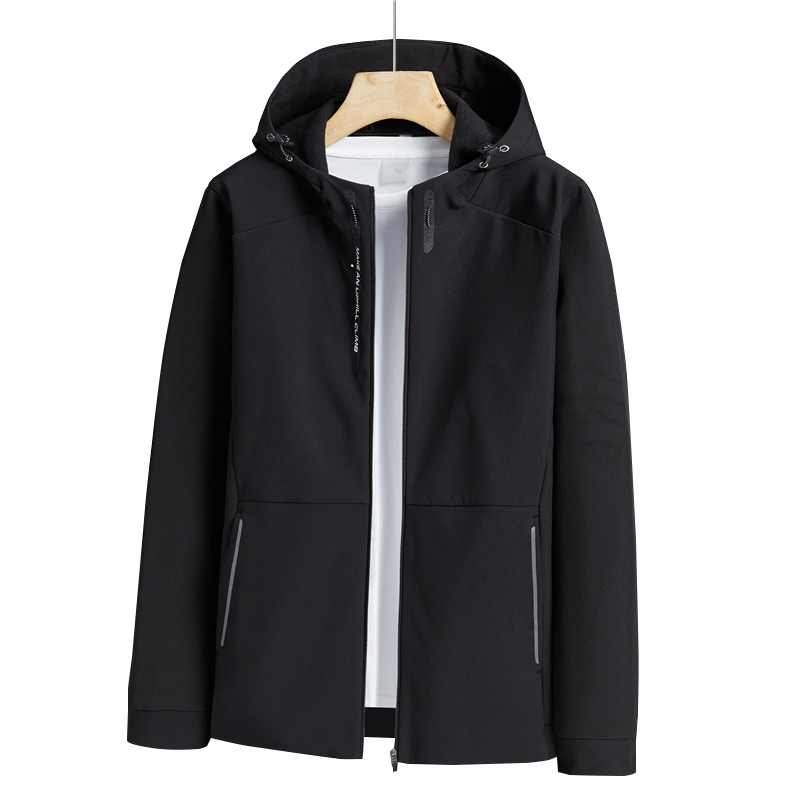 fleece lined softshell outdoor jacket hooded windproof urban windbreaker