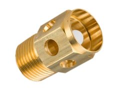 Kundenspezifische Präzisions-CNC-Drehteile - Messingventil mit Löchern