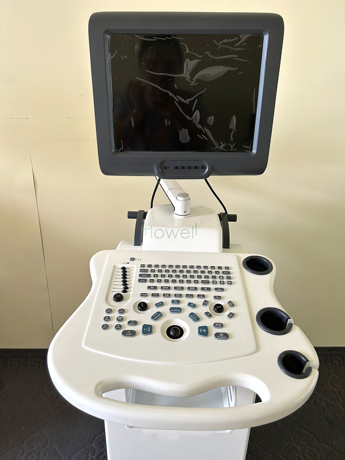 Trolley အနက်ရောင်နှင့်အဖြူရောင် Ultrasound