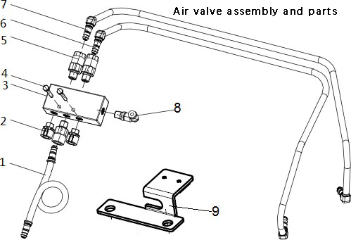 AIR VALVE ASSEMBLY AND ASSOCIATED PARTS