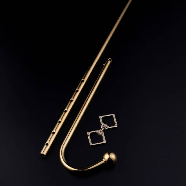 BDSM Adjustable Gold Anal Hook With Collar Connector