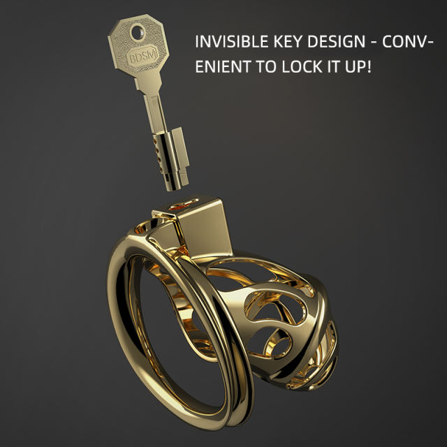 Golden Legend Metal Chastity Cage with Urethral Sounding