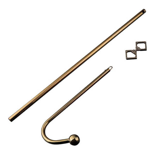 LOCKINK Adjustable Gold Anal Hook With Collar Connector Hook