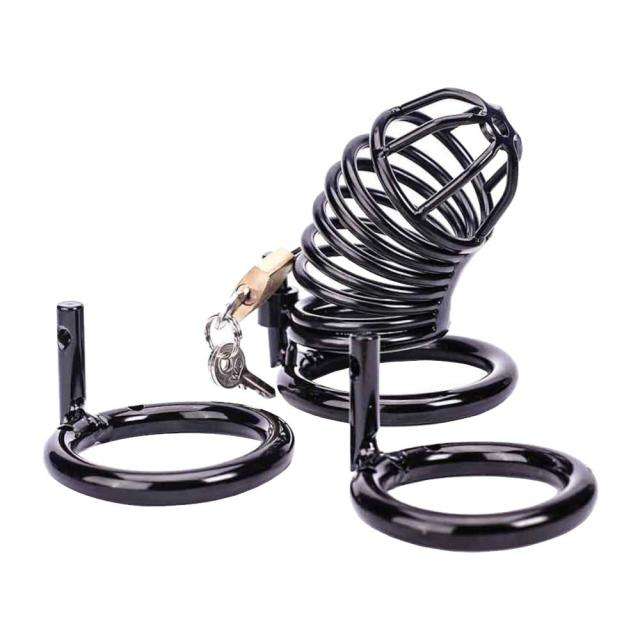 RUNYU-Stainless Steels Black Chastity Cage