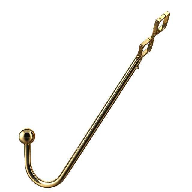 BDSM Adjustable Gold Anal Hook With Collar Connector