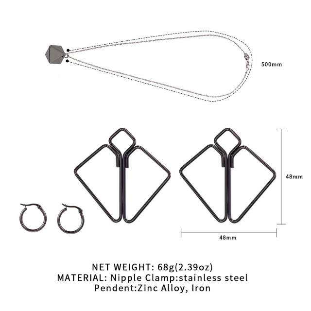 LOCKINK Minimalism Metal Nipple Clamps with Heavy Pendant