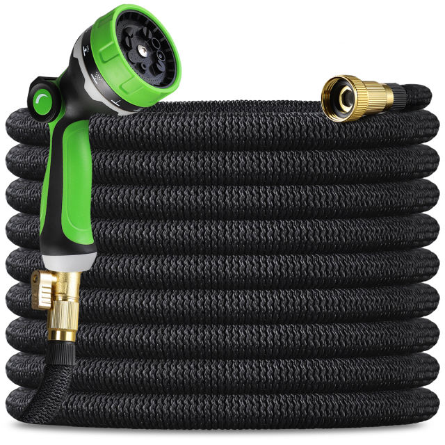 SIXDOVE 50ft Expandable Garden Hose New03/10 Function Nozzle/Durable 3-Layers Latex/Water Hose with Solid Fittings