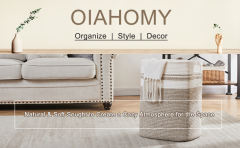SIXDOVE Cotton Laundry Basket Woven Rope Laundry Hamper Large & Height Storage Laundry Basket