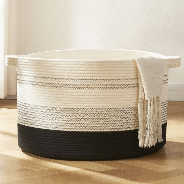 SIXDOVE Cotton Laundry Basket Woven Rope New-1 Laundry Hamper Large & Height Storage Laundry Basket