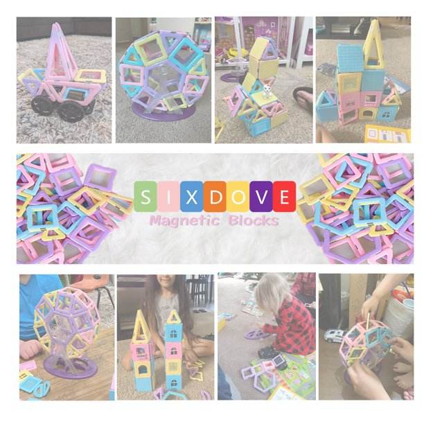 SIXDOVE Magnetic Blocks 102PCS Upgrade Magnetic Building Blocks for Kids Magnetic Tiles 3D Magnetic Toys Educational STEM Toys Tiles Set