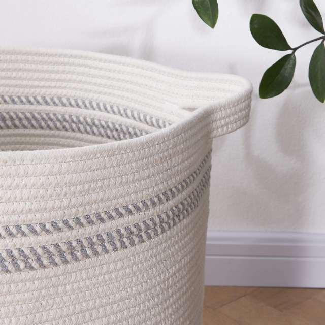 SIXDOVE Cotton Laundry Basket Woven Rope Laundry Hamper Large & 18"×16" Height Tall Storage Laundry Basket