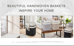 SIXDOVE Cotton Laundry Basket Woven Rope Laundry Hamper Large & Height Storage Laundry Basket