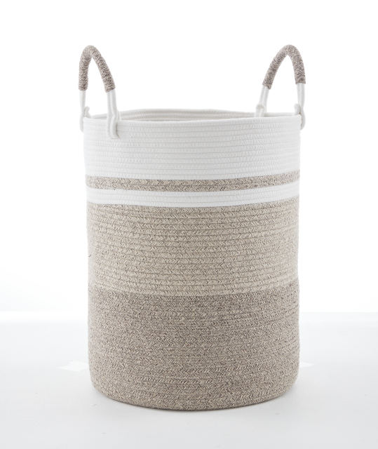 CherishGard Cotton Laundry Basket Woven Rope Laundry Hamper Large Storage Laundry Basket