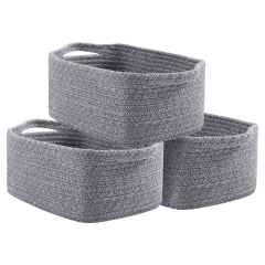 Cherishgard Storage Basket, 3 Pieces Cotton Laundry Basket, Woven Baskets for Storage for toys,Towel