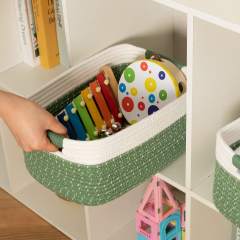 Cherishgard 3 Pieces Cotton Laundry Basket, Storage Basket, Woven Baskets for Storage for toys,Towel