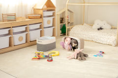 CHERISHGARD Cotton Rope storage Basket With Handles， Baskets for Organizing for Babyroom,Living Room，Bathroom ，Rectangle Storage Basket for Toy，Books，Towel