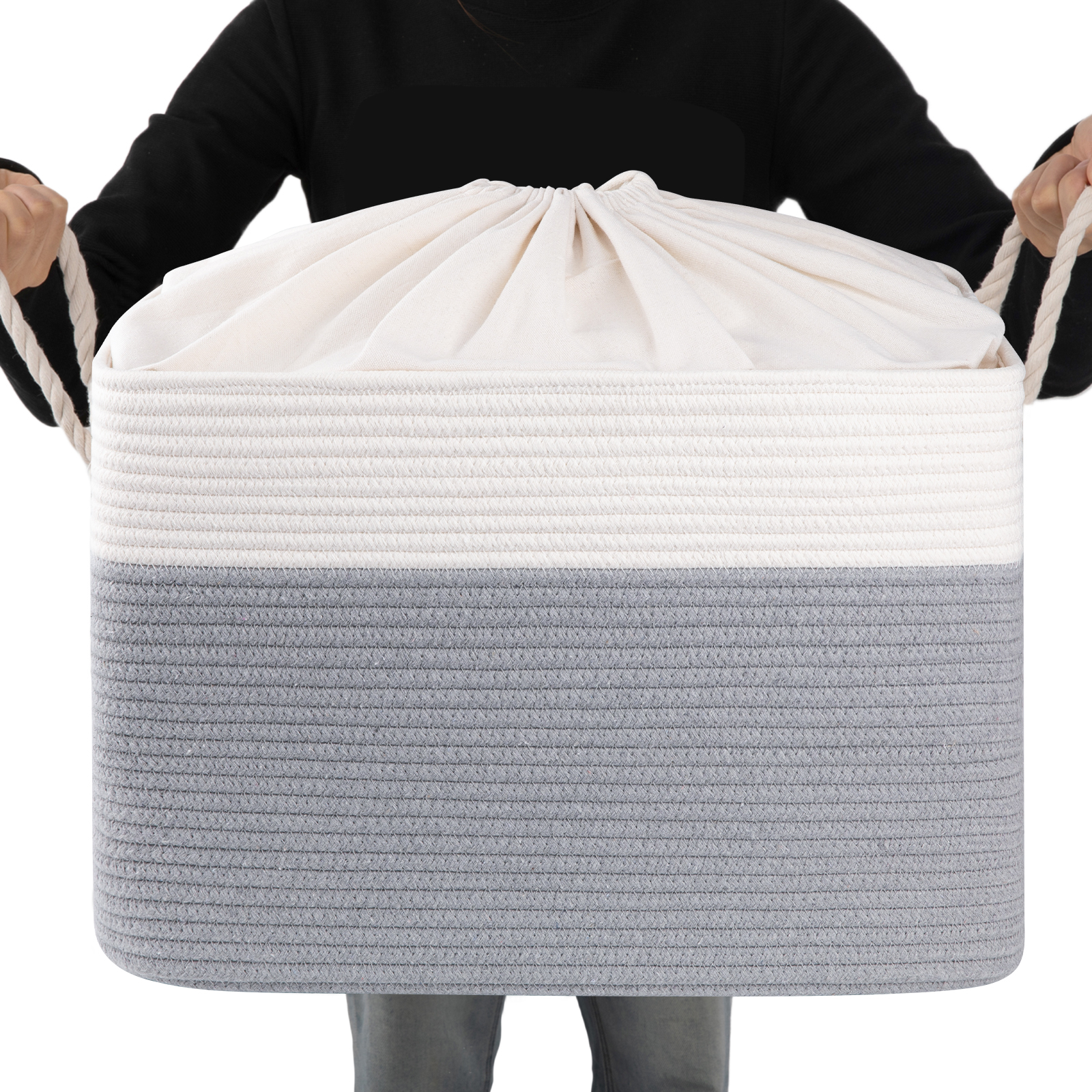 CHERISHGARD Laundry Basket with Drawstring Closure ，Storage
