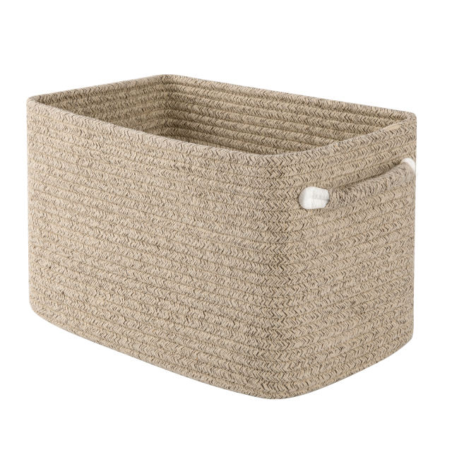 CHERISHGARD Storage Basket for Shelves,Laundry Basket for Closet,Woven Nursery Cotton Rope Baskets for Storage