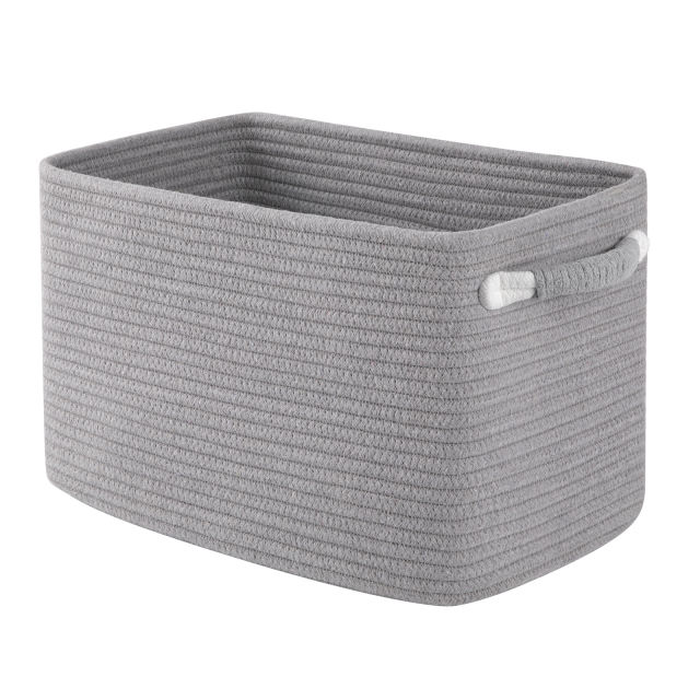 CHERISHGARD Storage Basket for Shelves,Laundry Basket for Closet,Woven Nursery Cotton Rope Baskets for Storage