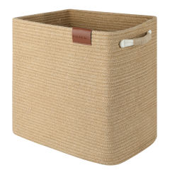 CHERISHGARD Cube  Storage Basket Bins, Cotton Rope Woven Baskets for Toys, Book, Cube Storage Bins with Handles， Square Storage Baskets for Shelves Organizer