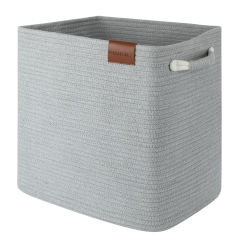CHERISHGARD Cube  Storage Basket Bins, Cotton Rope Woven Baskets for Toys, Book, Cube Storage Bins with Handles， Square Storage Baskets for Shelves Organizer