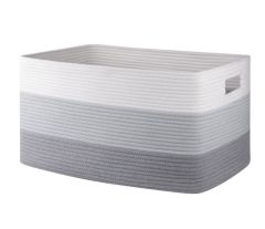 CHERISHGARD 66L Large Cotton Rope Basket,Storage Basket for Organizing ，Rectangle Woven Baskets for Storage，Laundry Hamper for Blankets Clothes Toys Towels Pillows