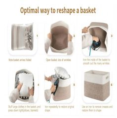 CHERISHGARD 50L Large Cotton Rope Basket,Storage Basket for Organizing ，Rectangle Woven Baskets for Storage，Laundry Hamper for Blankets Clothes Toys Towels Pillows