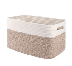 Cherishgard  Large Rectangle Blanket Basket,Storage Basket with Handles
